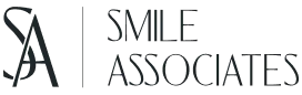 Smile Associates logo with stylized letters S and A intertwined in deep slate color.